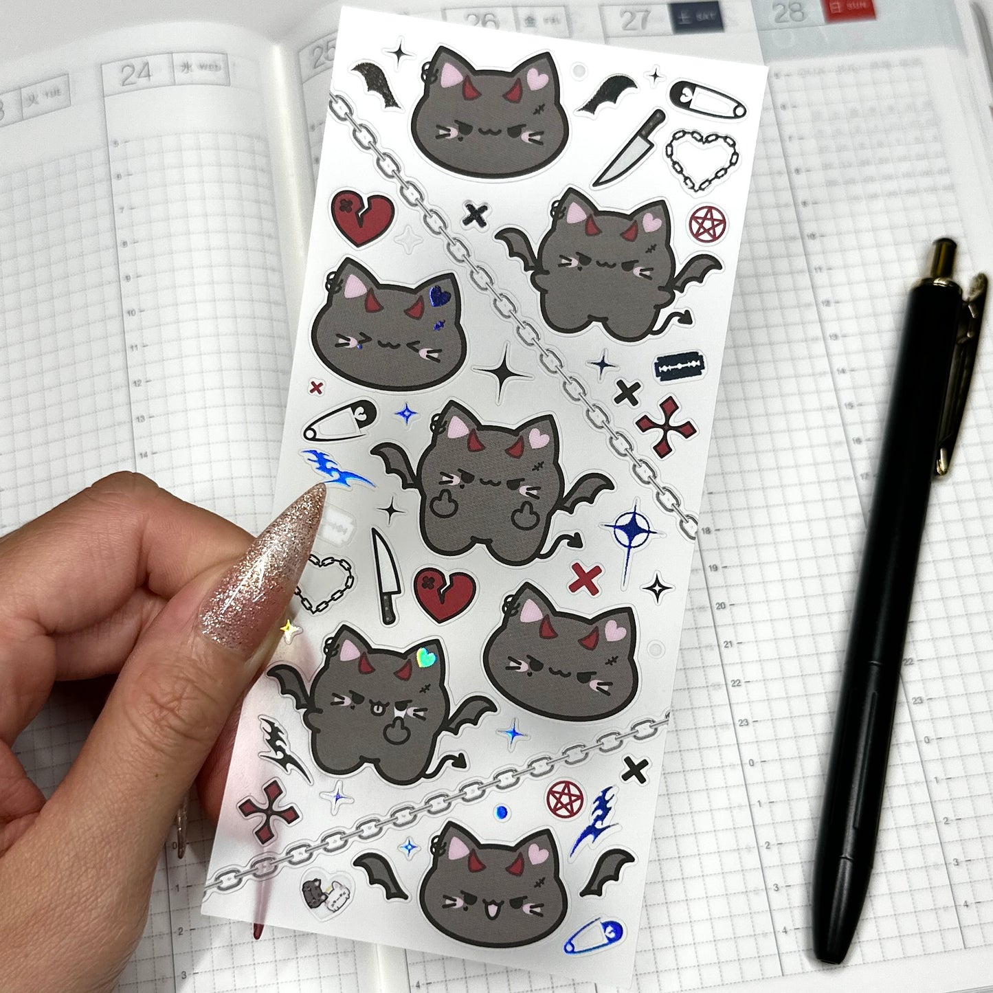 DECO STICKER SHEET ✦ TSUKI - BLACK CAT ENERGY