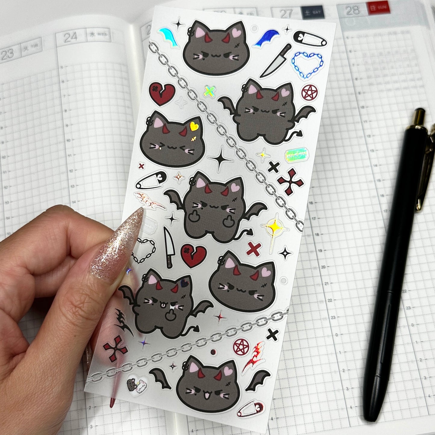 DECO STICKER SHEET ✦ TSUKI - BLACK CAT ENERGY