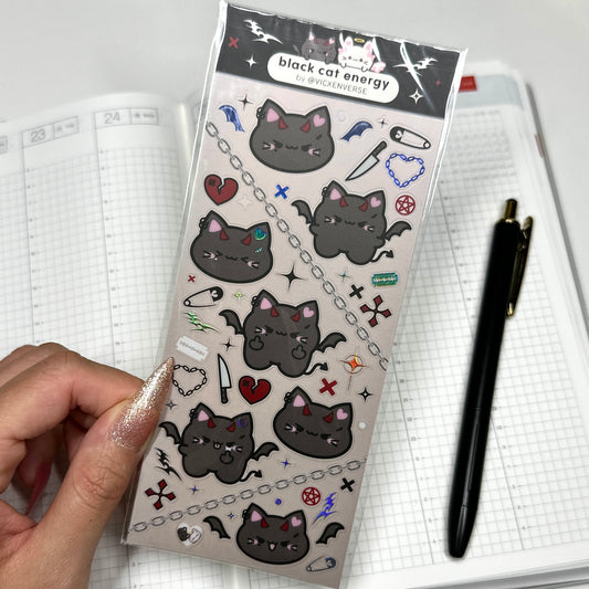DECO STICKER SHEET ✦ TSUKI - BLACK CAT ENERGY