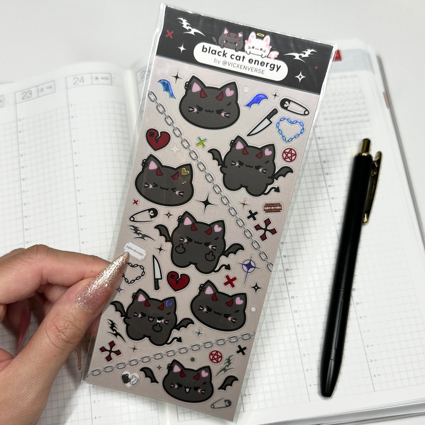 DECO STICKER SHEET ✦ TSUKI - BLACK CAT ENERGY
