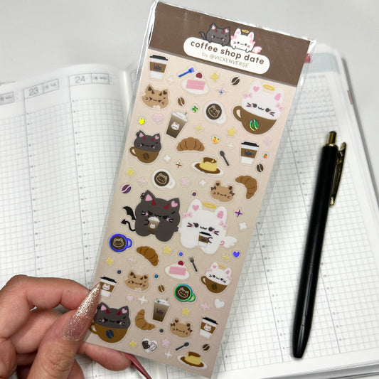 DECO STICKER SHEET ✦ TSUKI & HINA - COFFEE SHOP DATE